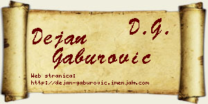Dejan Gaburović vizit kartica